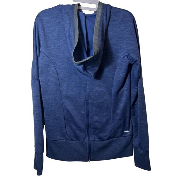 Adidas Climalite Full-Zip Hoodie Sweatshirt For Women Size S Blue - Picture 2 of 9